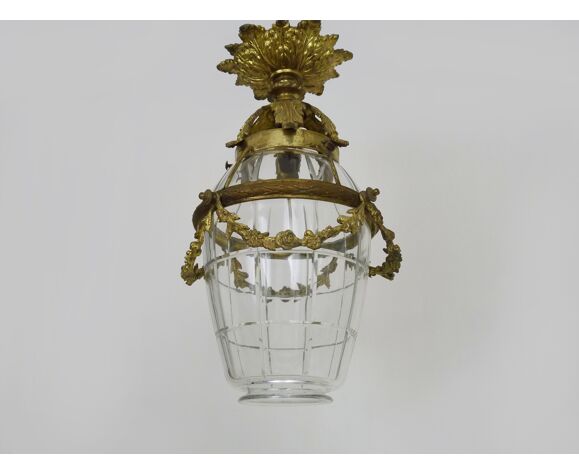 Lanterne en bronze, Empire XIXème globe obus | Selency