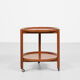 Midcentury danish trolley with 2 serving trays in teak 1960s