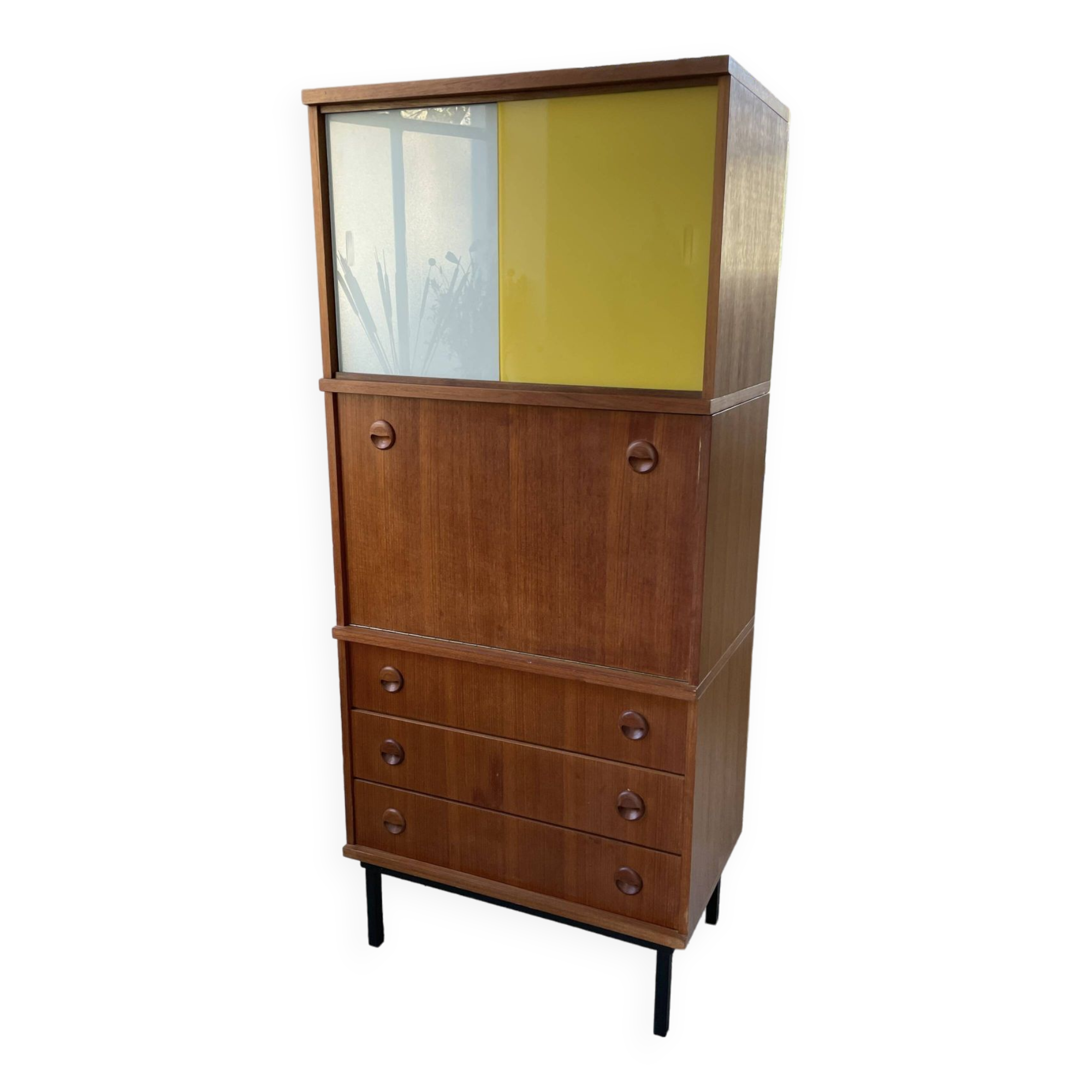 Modernist teak secretary desk, 1950s