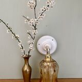 Vintage tulip wall light in thick amber glass