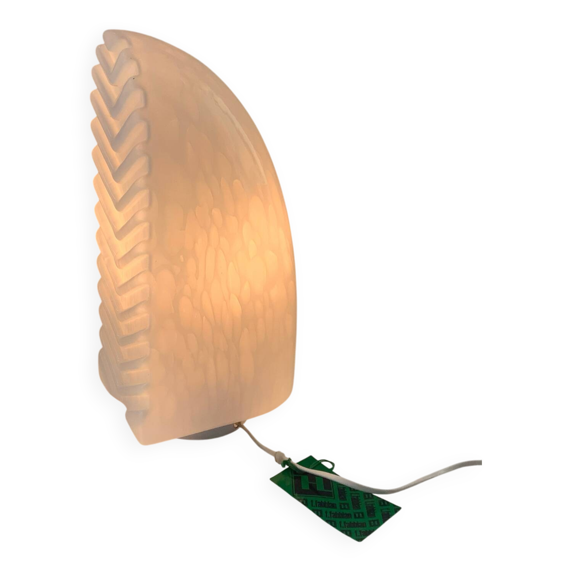 Vintage Fabbian Italy Passarola Lamp Murano Marble Glass Rare Chevron