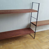 Metal and wood wall shelves in the taste of String - 1960s