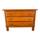 Large elm chest of drawers from Maison Regain, vintage 80s.