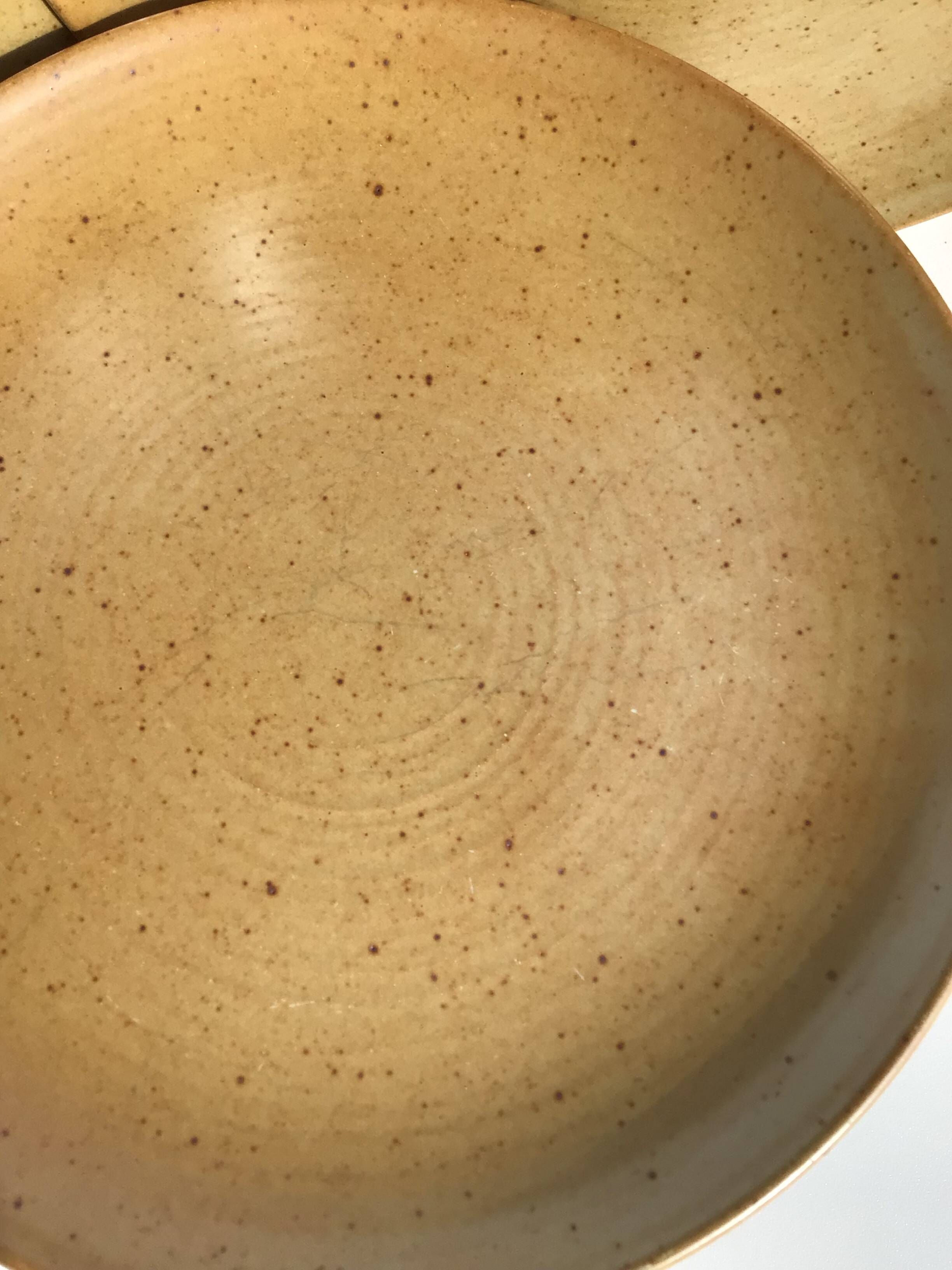 10 Village speckled blond stoneware dessert plates