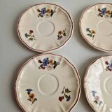 Set of 4 small Sarreguemines plates, Agreste model