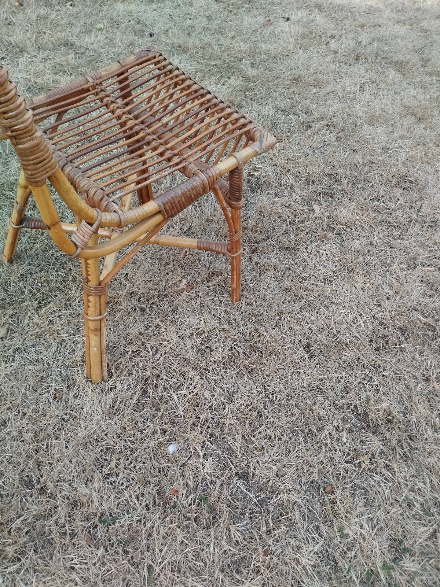 vintage antique rattan armchair