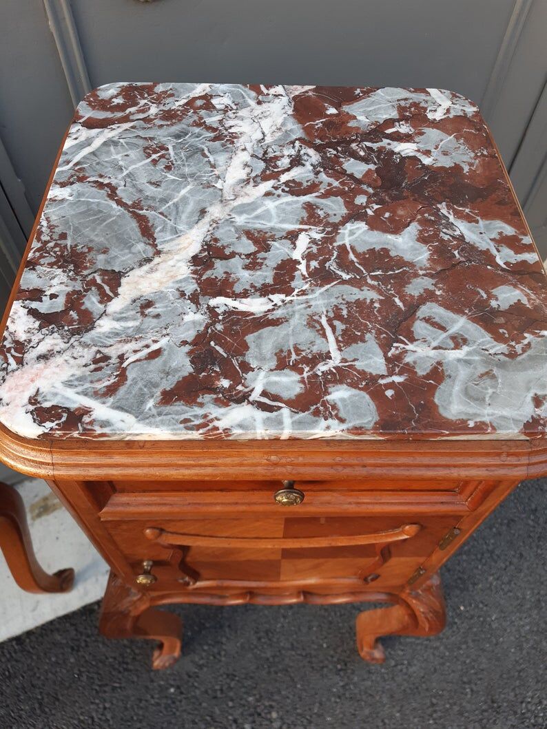 Pair of bedside Louis XV French walnut 1900s