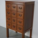 Vintage Dutch Oak Apothecary / Filing Cabinet, 1930s