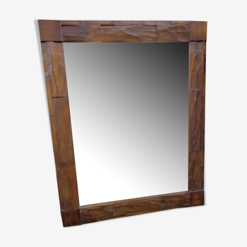 Solid teak mirror