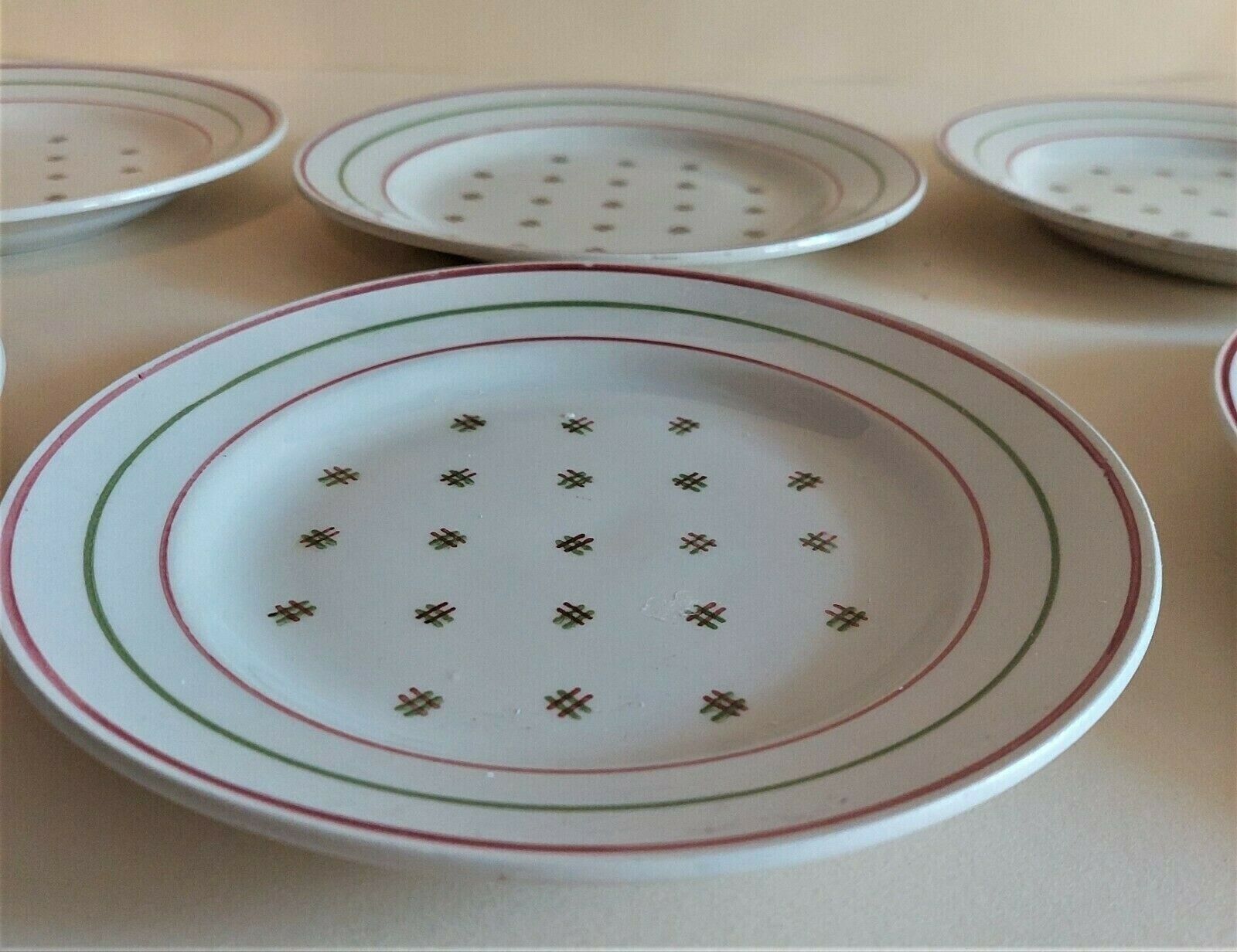 Series of six Lunéville KG earthenware dessert plates