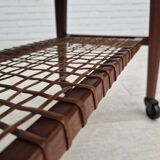 1970s, Danish side table, original very good condition, teak wood, rattan.