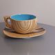 Fake wood cup Grandjean Jourdan old French cup Vallauris