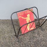 Steel and brass magazine rack