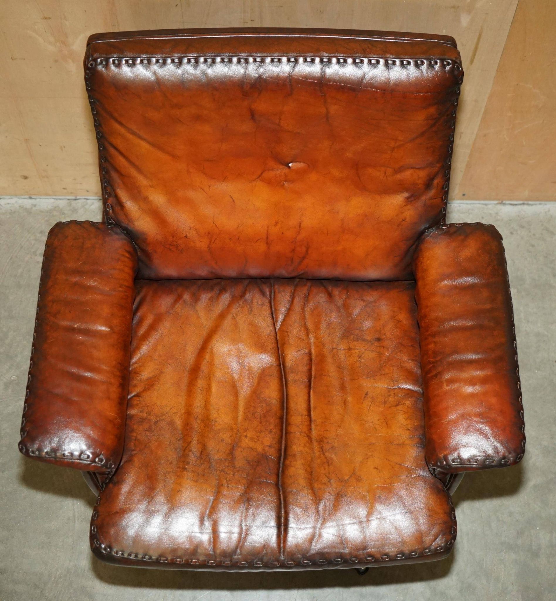 Chaise de bureau pivotante Mid Century Modern De Sede DS35 cuir