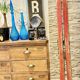 Paire de ski vintage en bois