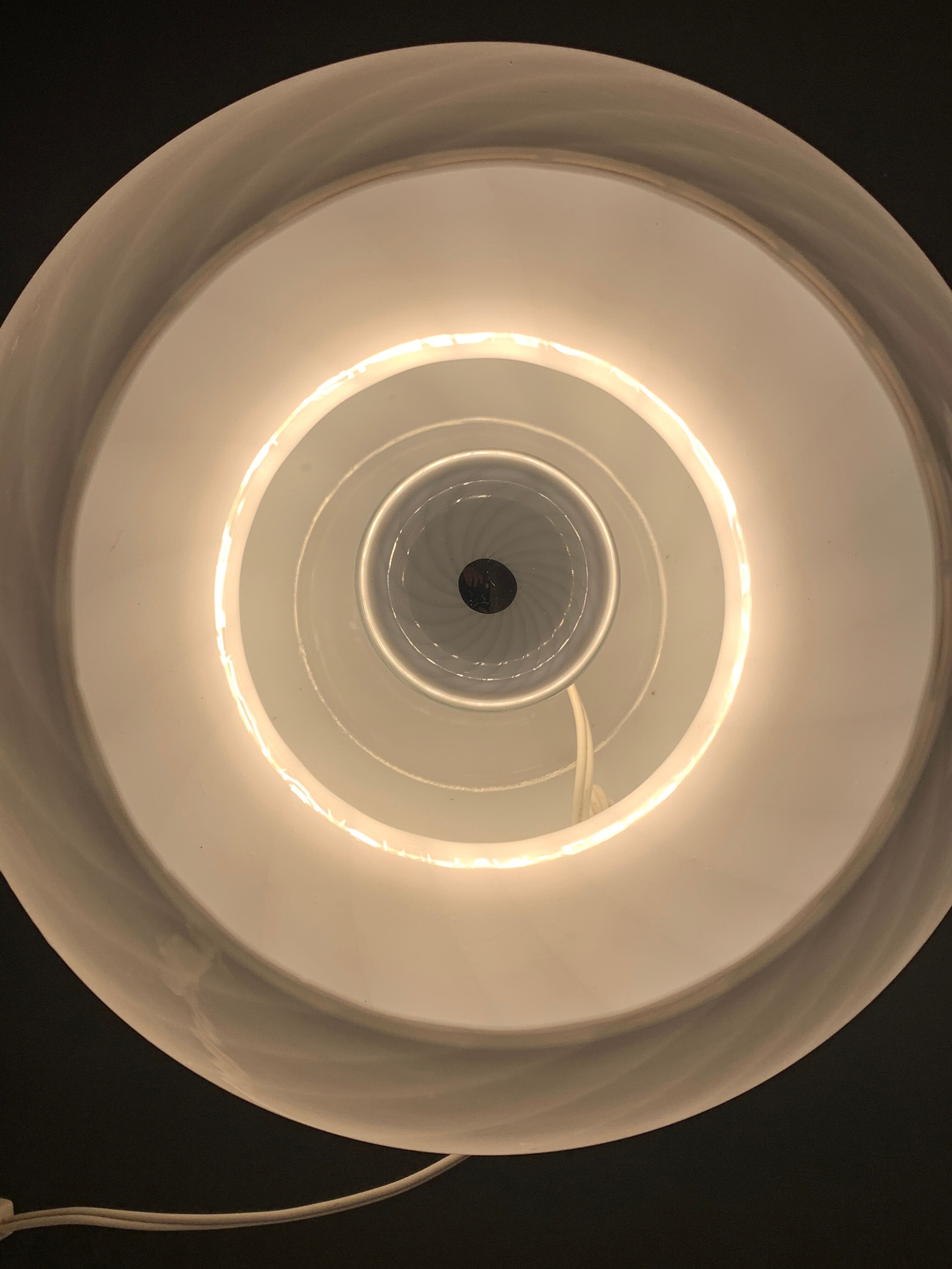 Murano glass mushroom lamp, Swirl by Gino Vistosi, 1970