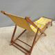 Chilean duo vintage wooden deckchairs with footrest