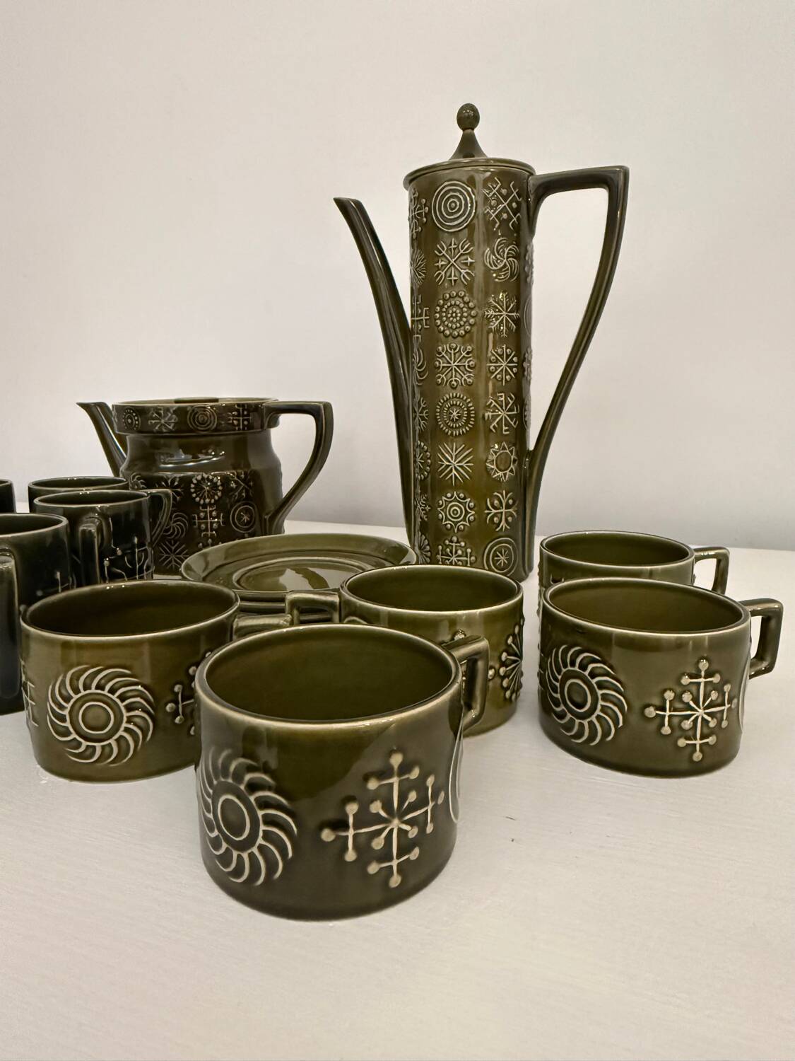 Coffee/tea service "Totem" Portmeirion – Susan Williams-Ellis – Green O
