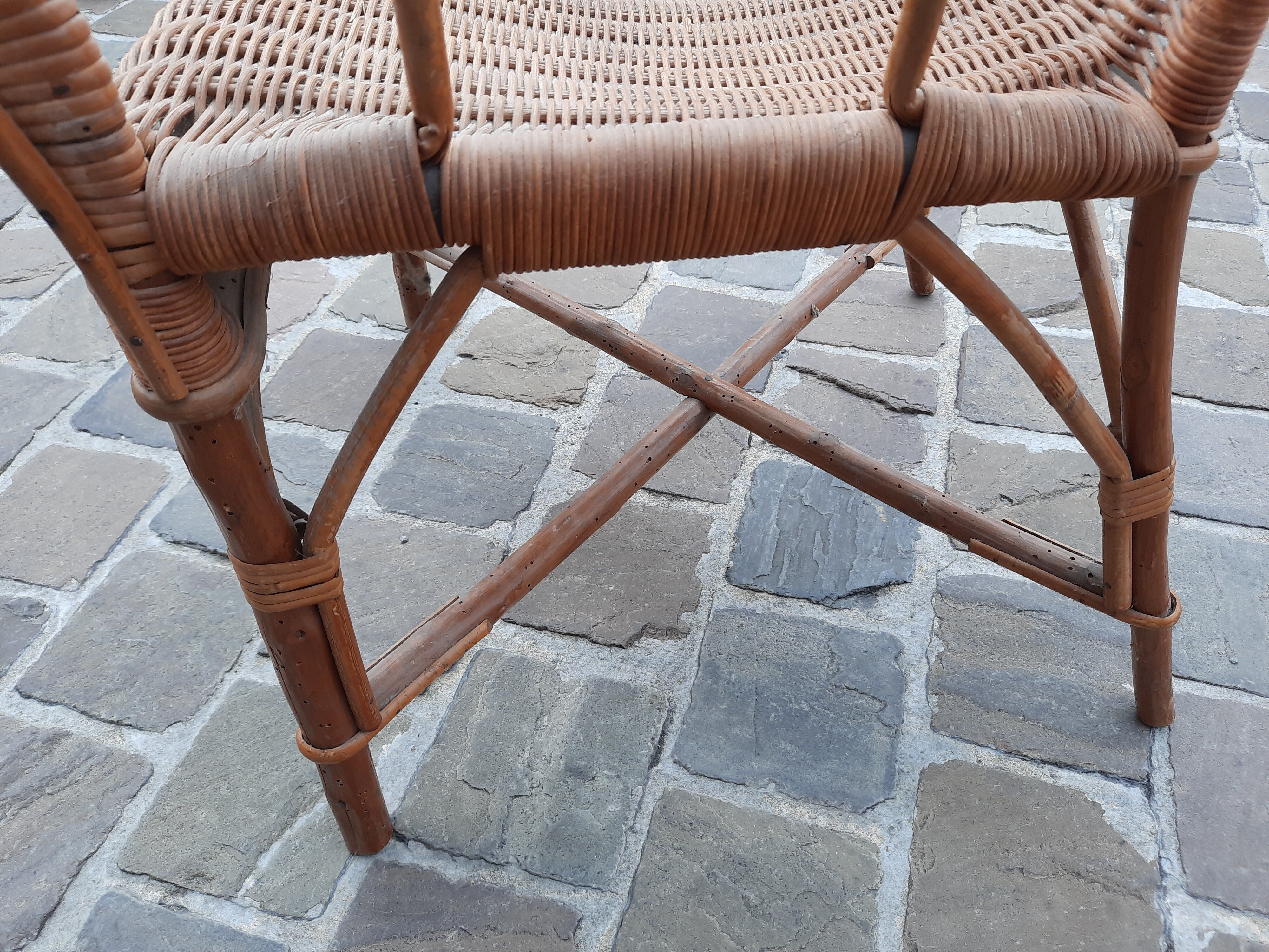 Vintage rattan armchair