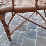 Fauteuil en rotin vintage