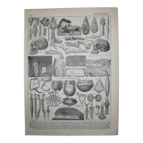 Lithograph • Prehistory, archaeology • Original engraving from 1898