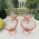 Set of 4 large ice cream bowls color rosaline vintage Italy
