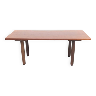 Italian Japandi walnut and ebony Table, 70s