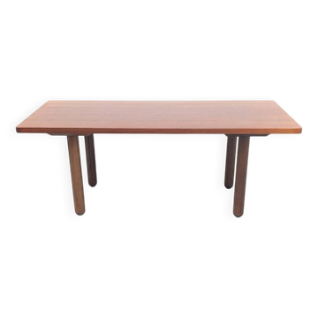 Italian Japandi walnut and ebony Table, 70s