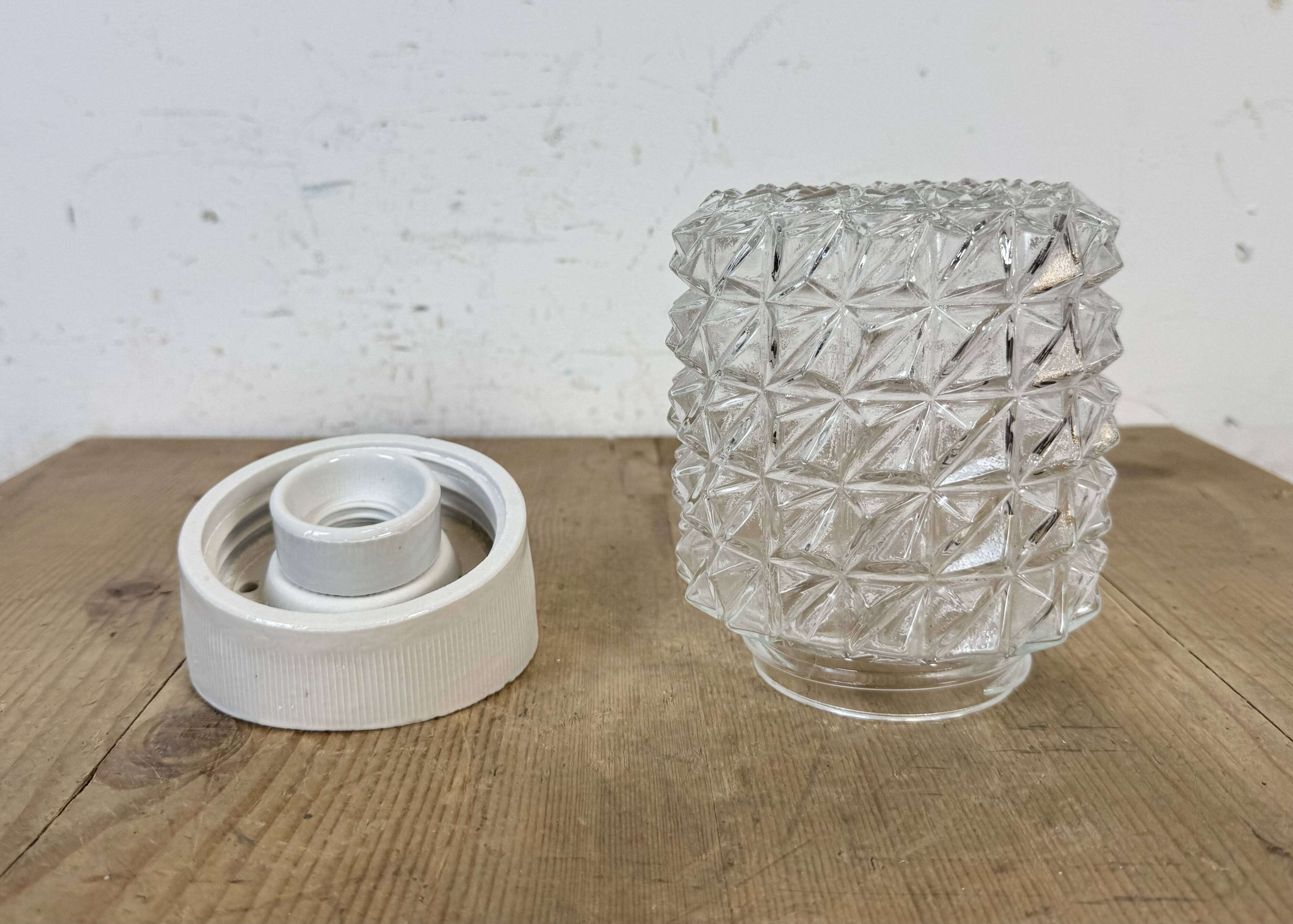 Vintage White Porcelain Wall Light, 1970s