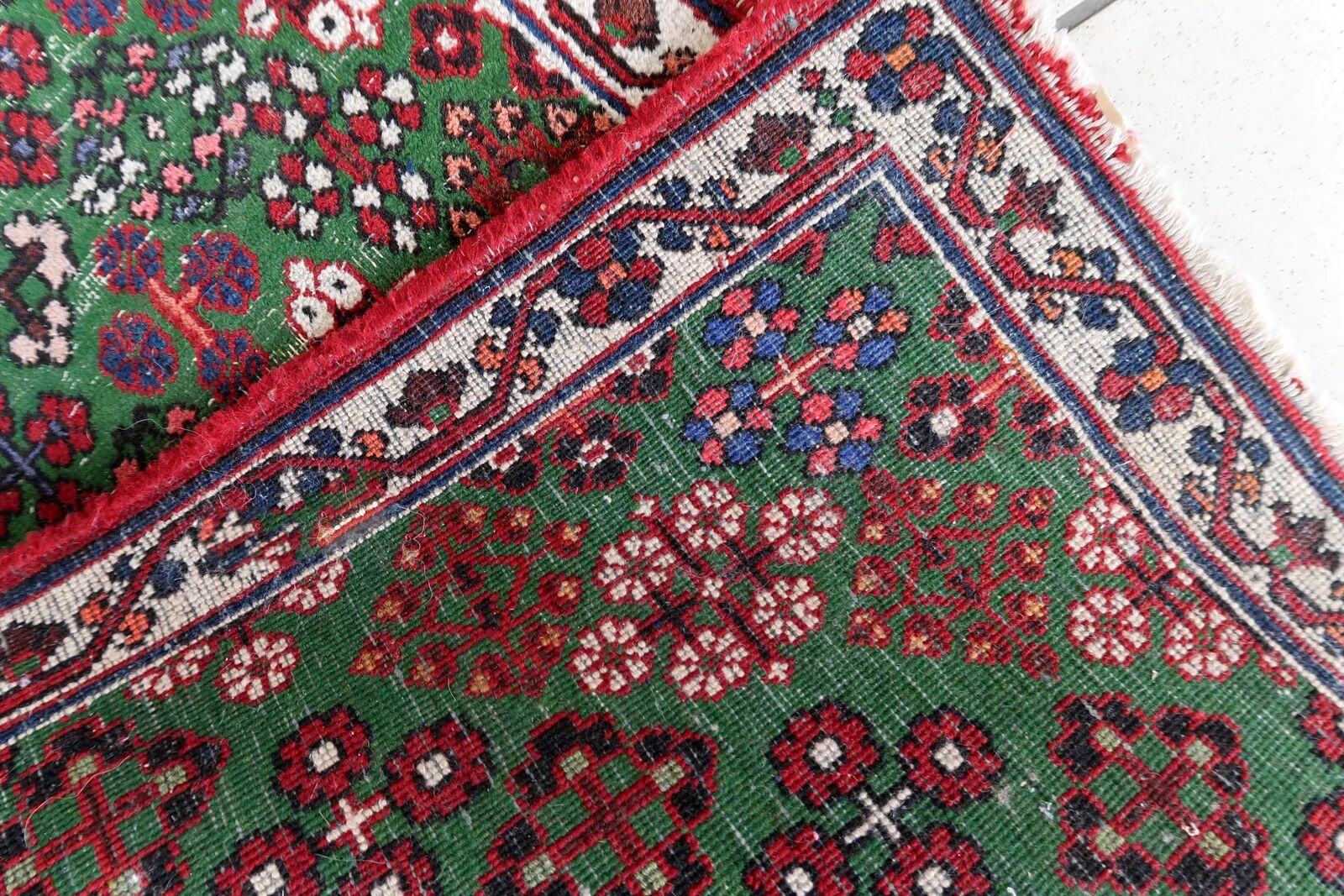 Handmade antique Persian Joshagan runner 1.8' x 4.8' (57cm x 149cm) 1930s