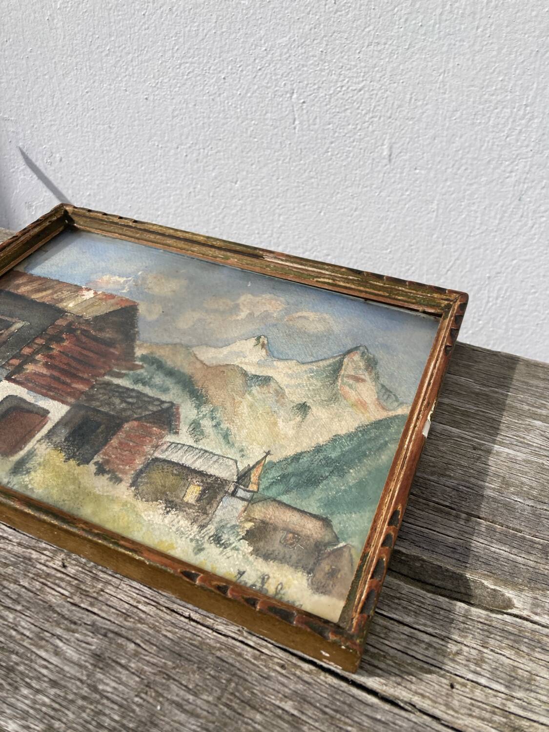 Tableau aquarelle sur papier de montagne