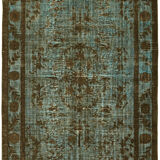 Handmade Hi-Low Pile Turkish 1980s 204 cm x 334 cm Brown Rug