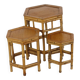 Vintage Set of 3 Bamboo and Rattan Side Tables / Nesting Tables – Boho Styl