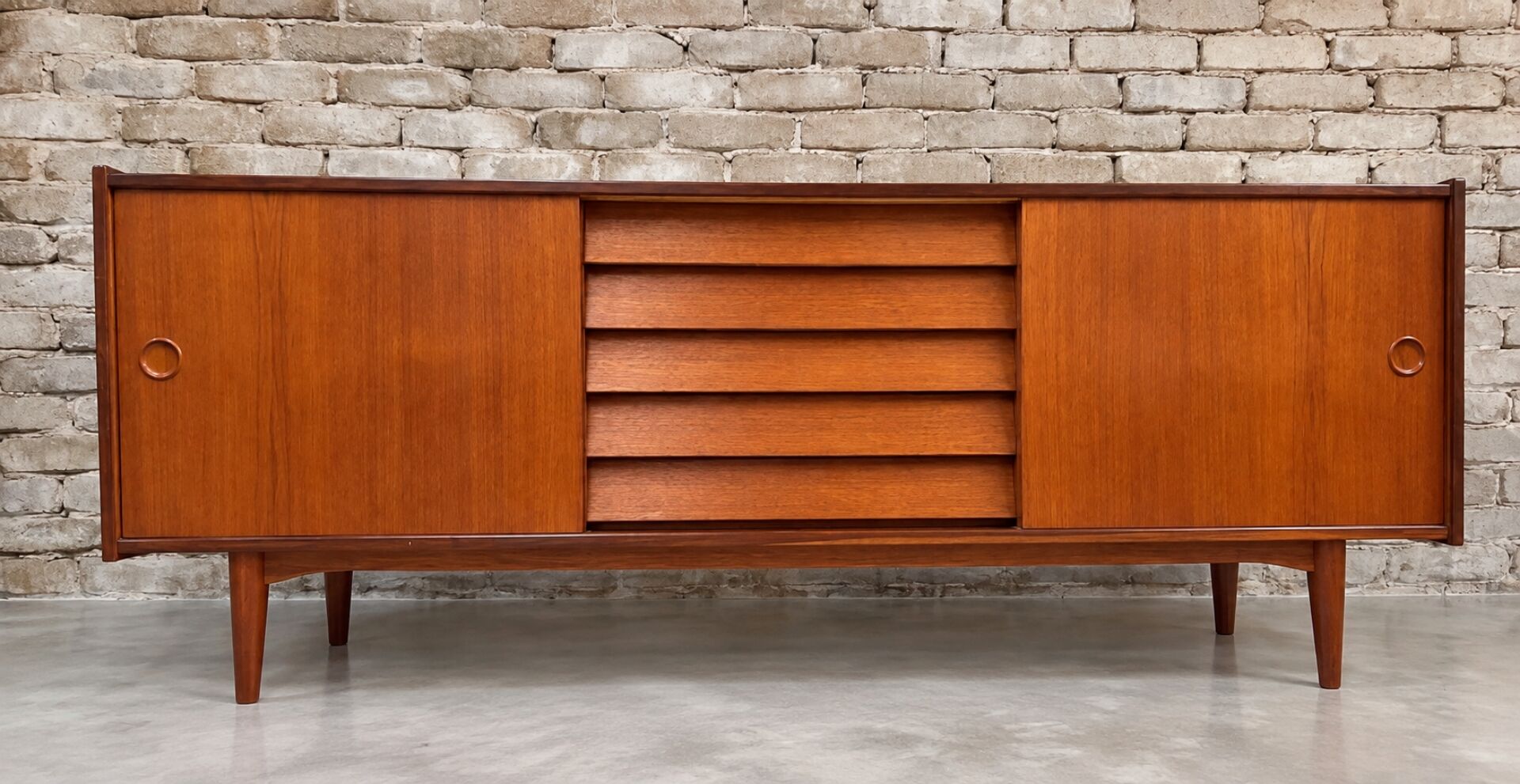 Large Scandinavian teak sideboard – 1960s