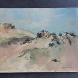 Small oil on canvas "A dune" 40 x 50
