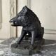 Il Porcelino d’après Pietro Tacca, sculpture en marbre vert serpentine, Italie XIXème siècle