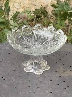 Glass bowl, vintage leaf and flower patterns