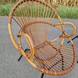 Set of 2 rattan armchairs