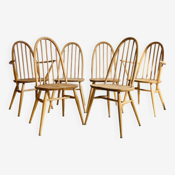 Ensemble de 6 assises Ercol Quaker