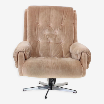 Fauteuil pivotant en cuir, Peem, Finlande, années 1970