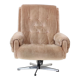 Midcentury swivel leather armchair, peem, finland, 1970s