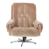 Midcentury swivel leather armchair, peem, finland, 1970s