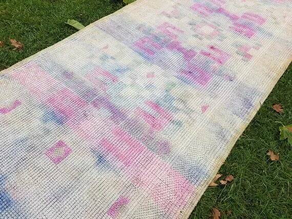 Vintage Turkish hallway rug 92x492 cm