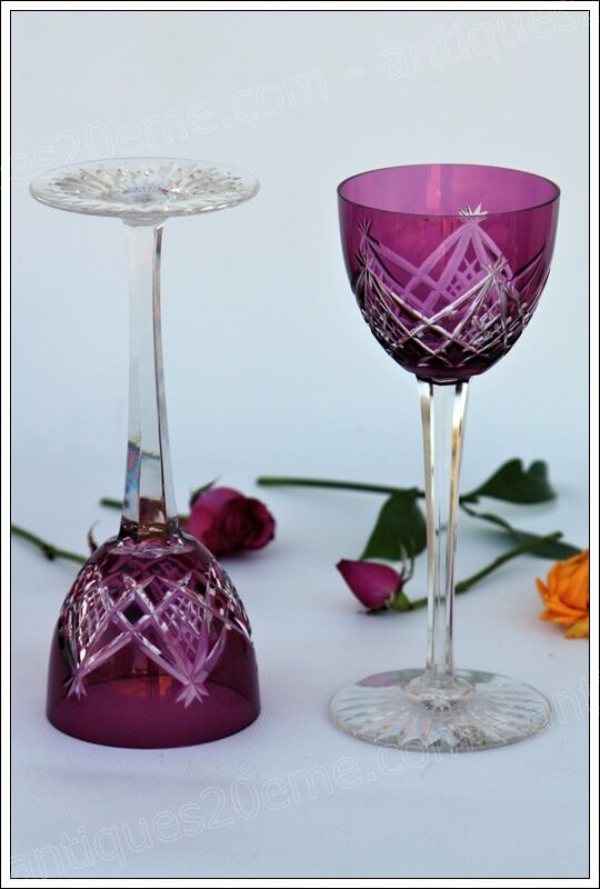 Series of 5 glasses wine from the Rhine Roemer Baccarat Crystal model S1132