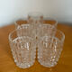Vintage diamond tip cut whisky glasses 1960/70