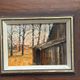 Original Swedish Oil on Canvas – "Autumn" by an Unknown Artist – Vintage and Framed – 22 × 18.5 cm