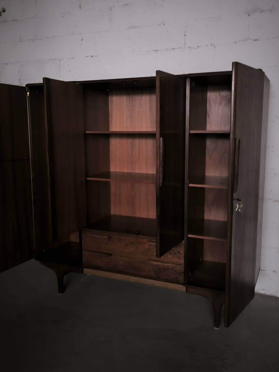 Vintage Scandinavian wardrobe in rosewood