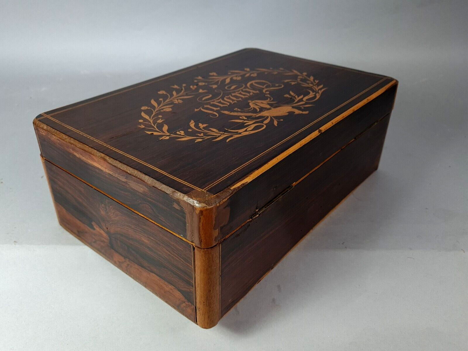 Old book box or mail inlaid decoration "work" sb