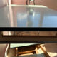 Table Formica vert d eau avec ses 2 rallonges