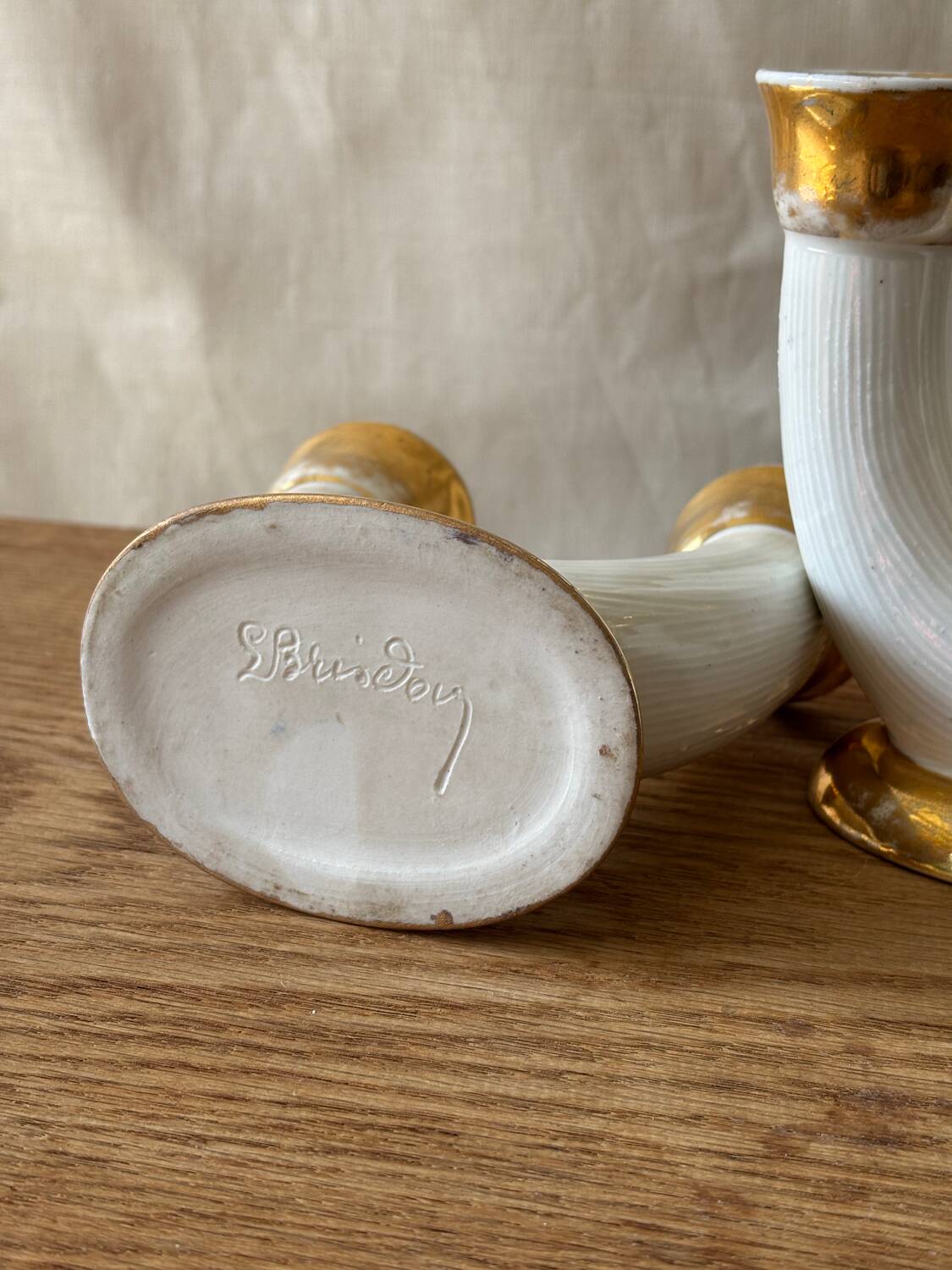Ceramic candlesticks, Lucien Brisdoux (1878-1963)
